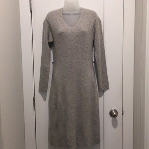 Grey Cashmere Sweater Dress 👗,Size-M,Long Sleeve,